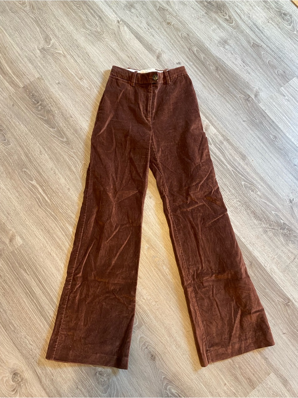Wilfred Rust Brown Corduroy wide leg pants